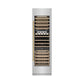 ZLINE Autograph Edition 24 in. 12.4 cu. ft. Triple Zone 100 Bottle Column Wine Cooler in Stainless Steel and Polished Gold Accents (RCWVZ-304-24-G) front, closed.