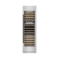 ZLINE Autograph Edition 24 in. 12.4 cu. ft. Triple Zone 100 Bottle Column Wine Cooler in Stainless Steel and Matte Black Accents (RCWVZ-304-24-MB) front, closed.