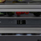 ZLINE Autograph Edition 72 in. 39.6 cu. ft. French Door Built-In Bottom Freezer Refrigerator with Water Dispensers and Ice Makers in Stainless Steel with Graphite Gray Interior and Polished Nickel Helix Handles (GRBITZ-30472KPN) digital touch panel controls and fresh produce in drawer.