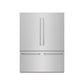 ZLINE 60 in. 32.2 cu. ft. French Door Built-In Bottom Freezer Refrigerator with Water Dispensers and Ice Makers in Stainless Steel with Graphite Gray Interior (GRBIV-304-60) front, closed.