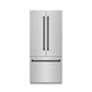 ZLINE Autograph Edition 36 in. 19.6 cu. ft. French Door Built-In Bottom Freezer Refrigerator with Water Dispenser and Ice Maker in Stainless Steel with Graphite Gray Interior and Matte Black Accents (GRBIVZ-304-36MB) front, closed.