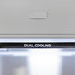 ZLINE 30 in. 16.1 cu. ft. Built-In Bottom Freezer Refrigerator with Water Dispenser and Ice Maker in Stainless Steel (RBIV-304-30) close-up detail, dual cooling inside refrigeration compartment.