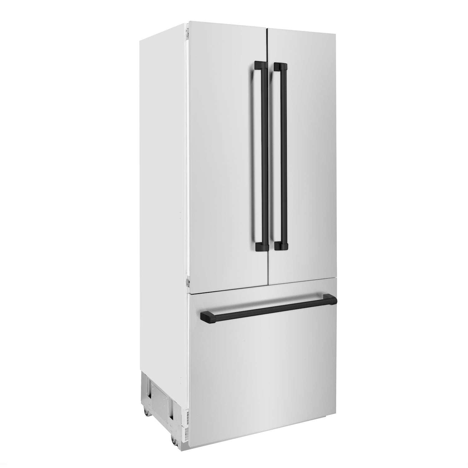 ZLINE 36" Autograph Edition Built-in Refrigerator with Accent Handle side.