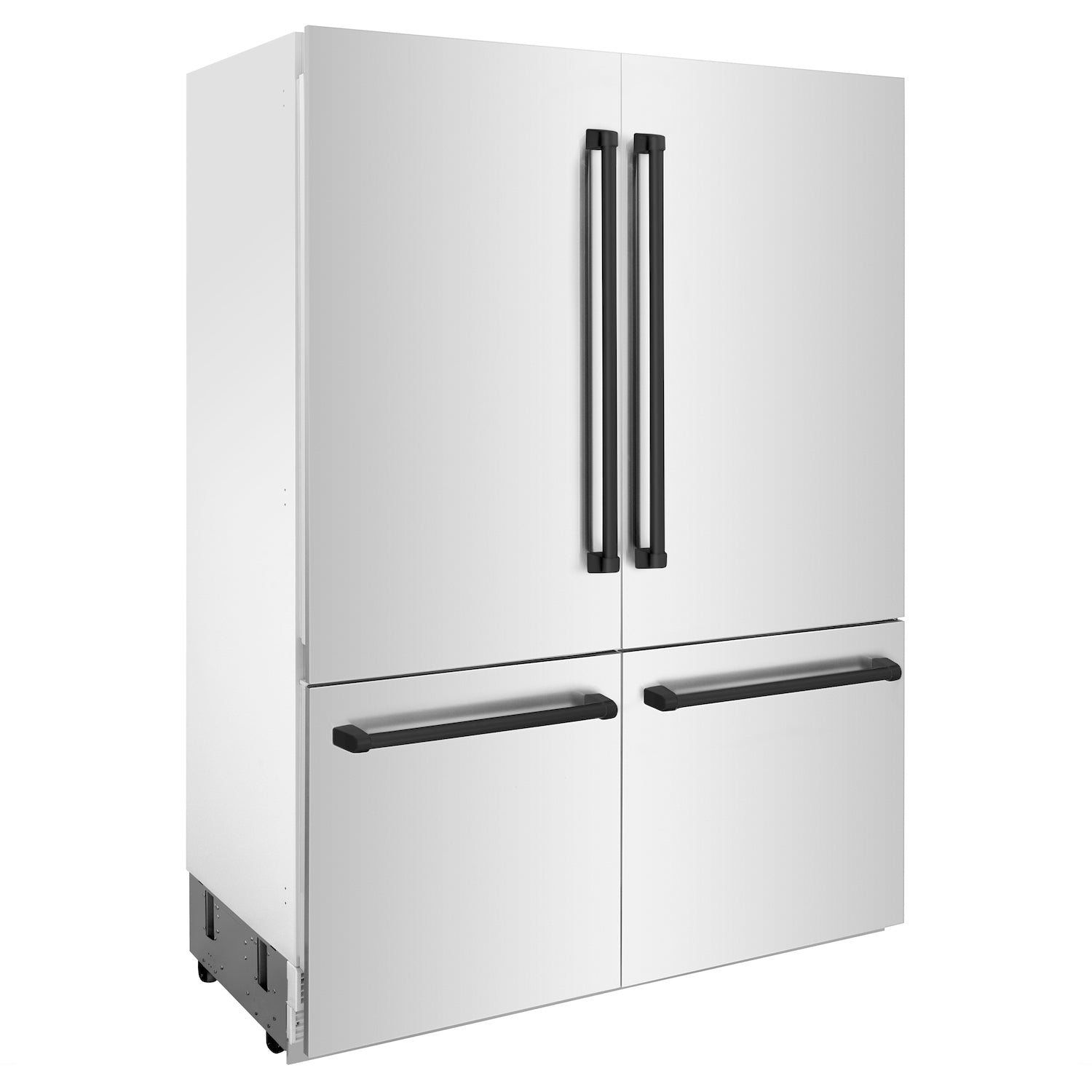 ZLINE 60" Autograph Edition Built-in Refrigerator with Stainless Steel Panels and Accent Handles side.