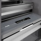 ZLINE 24 in. 12.4 cu. ft. Column Freezer in White Matte with Graphite Gray Interior (RCFV-WM-24) touch controls and display.
