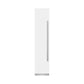 ZLINE 18 in. 8.6 cu. ft. Left Hinge Column Freezer in White Matte with Graphite Gray Interior (RCFVL-WM-18) front, closed.