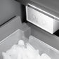 ZLINE Autograph Edition 18 in. 8.6 cu. ft. Left Hinge Column Freezer in White Matte with Graphite Gray Interior and Champagne Bronze Accents (RCFVLZ-WM-18-CB) internal ice maker with ice storage bin.