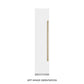 ZLINE Autograph Edition 18 in. 8.6 cu. ft. Left Hinge Column Freezer in White Matte with Graphite Gray Interior and Champagne Bronze Accents (RCFVLZ-WM-18-CB) front, closed.