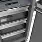 ZLINE 18 in. 8.6 cu. ft. Right Hinge Column Freezer in White Matte with Graphite Gray Interior (RCFVR-WM-18) storage drawers.