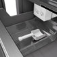 ZLINE 18 in. 8.6 cu. ft. Right Hinge Column Freezer in White Matte with Graphite Gray Interior (RCFVR-WM-18) internal ice maker and scoop.