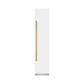 ZLINE Autograph Edition 18 in. 8.6 cu. ft. Right Hinge Column Freezer in White Matte with Graphite Gray Interior and Polished Gold Accents (RCFVRZ-WM-18-G) front, closed.