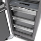 ZLINE Autograph Edition 24 in. 12.5 cu. ft. Column Refrigerator in White Matte with Graphite Gray Interior and Champagne Bronze Accents (RCRVZ-WM-24-CB) storage drawers.
