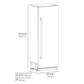 ZLINE Autograph Edition 30 in. 16.7 cu. ft. Column Refrigerator in White Matte with Graphite Gray Interior and Polished Gold Accents (RCRVZ-WM-30-G) dimensional diagram.