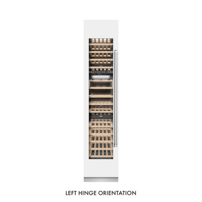 ZLINE 18 in. 9.0 cu. ft. Triple Zone 68 Bottle Left Hinge Column Wine Cooler in White Matte (RCWVL-WM-18) front, closed.