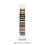 ZLINE 18 in. 9.0 cu. ft. Triple Zone 68 Bottle Right Hinge Column Wine Cooler in White Matte (RCWVR-WM-18) front, closed.