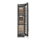 ZLINE 18 in. 9.0 cu. ft. Triple Zone 68 Bottle Right Hinge Column Wine Cooler in White Matte (RCWVR-WM-18) front, open.