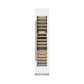 ZLINE Autograph Edition 18 in. 9.0 cu. ft. Triple Zone 68 Bottle Right Hinge Column Wine Cooler in White Matte with Champagne Bronze Accents (RCWVRZ-WM-18-CB) front, closed.