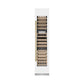 ZLINE Autograph Edition 18 in. 9.0 cu. ft. Triple Zone 68 Bottle Right Hinge Column Wine Cooler in White Matte with Polished Gold Accents (RCWVRZ-WM-18-G) front, closed.