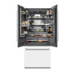 ZLINE 36 in. 19.6 cu. ft. French Door Built-In Bottom Freezer Refrigerator with Water Dispenser and Ice Maker in White Matte with Graphite Gray Interior (GRBIV-WM-36)