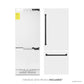 ZLINE Autograph Edition 30 in. 16.1 cu. ft. Built-In Bottom Freezer Refrigerator with Water Dispenser and Ice Maker in White Matte with Matte Black Accents (RBIVZ-WM-30-MB) front, refrigeration unit next to panels and handles. Text: Handles and panels included.