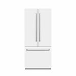 ZLINE 36 in. 19.6 cu. ft. French Door Built-In Bottom Freezer Refrigerator with Water Dispenser and Ice Maker in White Matte with Stainless Steel Interior (SRBIV-WM-36)