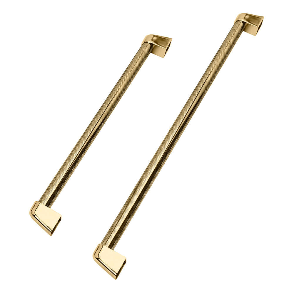 ZLINE Autograph Edition 30 in. Built-In Refrigerator Helix Handles (Set of 2) in Polished Gold (RBIVHZ-K-G-30) main image.