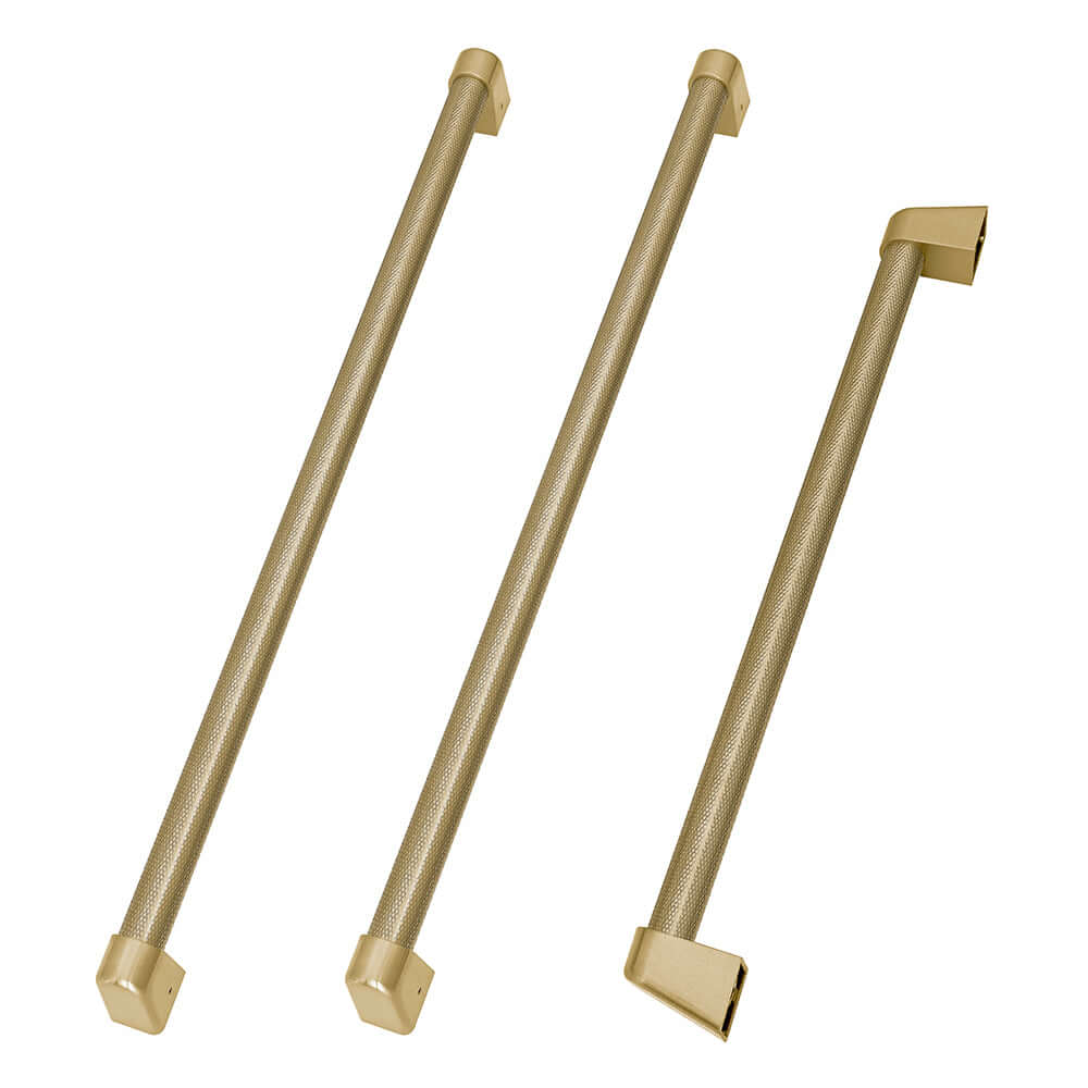 ZLINE Autograph Edition 36 in. Built-In Refrigerator Helix Handles (Set of 3) in Champagne Bronze (RBIVHZ-K-CB-36) main image.