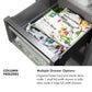 Column Freezers Infographic. Multiple Drawer Options. Text: Organize frozen food and shorter items inside 1 small full-width drawer or taller items inside 2 large full-width drawers.