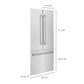ZLINE 36 in. Refrigerator Panels in Satin Stainless Steel for a 36 in. Built-in Refrigerator (RPBIV-SN-36) dimensional diagram.