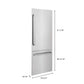 Panels & Handles Only- ZLINE 30 in. Refrigerator Panels in Stainless Steel for a 30 in. Built-in Refrigerator (RPBIV-304-30) dimensional diagram with measurements.
