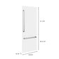 Panels & Handles Only- ZLINE 30 in. Refrigerator Panels in White Matte for a 30 in. Built-in Refrigerator (RPBIV-WM-30) dimensional diagram with measurements.