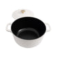 ZLINE 5-Piece Enameled Cast Iron Cookware Set in White Matte (CWSETS-WM-5) 10-inch Dutch oven with lid off