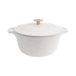 ZLINE 5-Piece Enameled Cast Iron Cookware Set in White Matte (CWSETS-WM-5) 10-inch Dutch oven with lid on