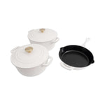 ZLINE 5-Piece Enameled Cast Iron Cookware Set in White Matte (CWSETS-WM-5)