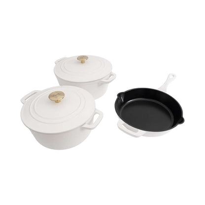 ZLINE 5-Piece Enameled Cast Iron Cookware Set in White Matte (CWSETS-WM-5)