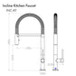 ZLINE Incline Kitchen Faucet with Color Options (INC-KF) dimensional diagram.
