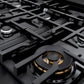 ZLINE 36 in. 5.2 cu. ft. Classic Dual Fuel Range with 6 Burner Gas Cooktop and Electric Convection Oven in Black Stainless Steel, Open Box-Great Condition