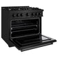 ZLINE 36 in. 5.2 cu. ft. Classic Dual Fuel Range with 6 Burner Gas Cooktop and Electric Convection Oven in Black Stainless Steel, Open Box-Great Condition