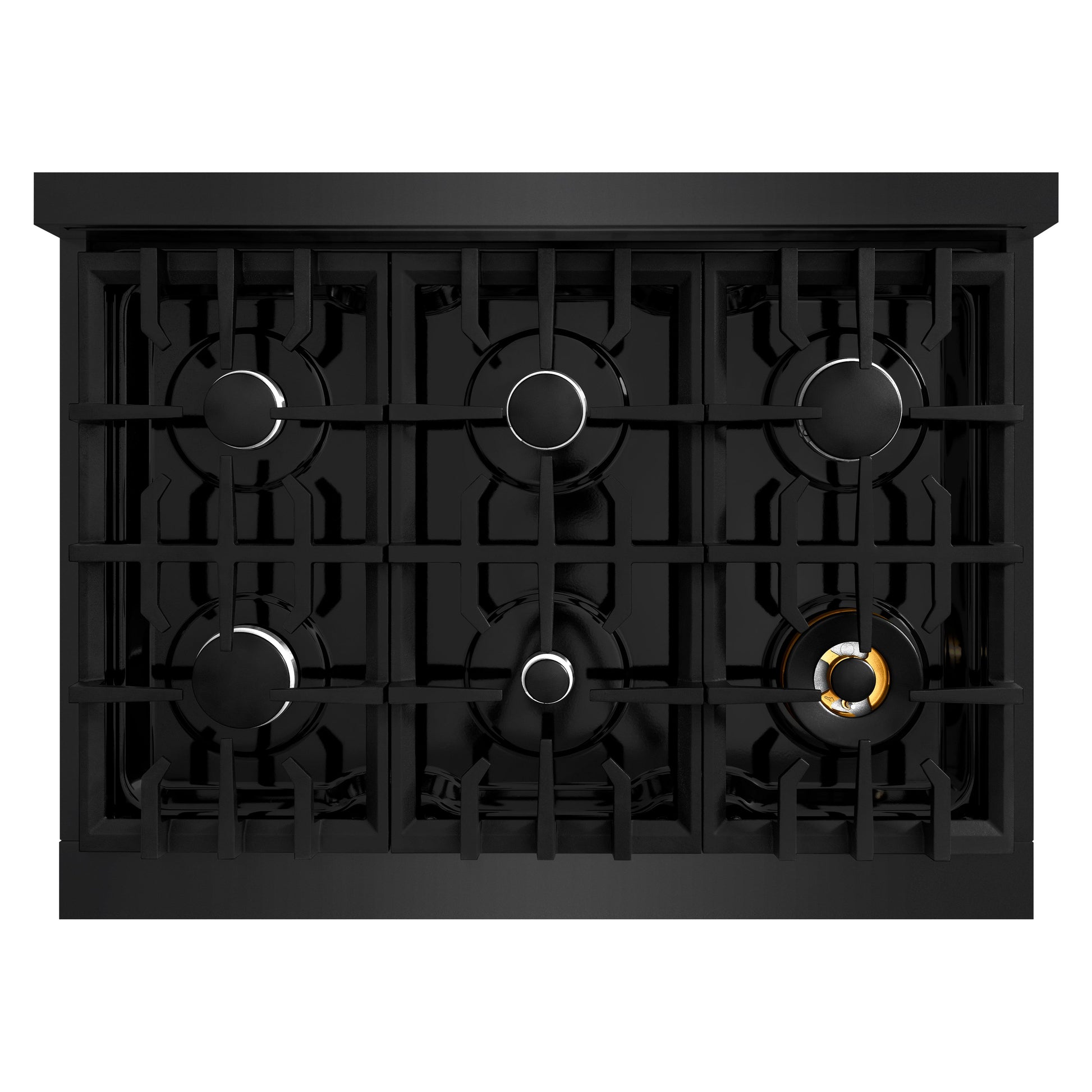 ZLINE 36 in. 5.2 cu. ft. Classic Dual Fuel Range with 6 Burner Gas Cooktop and Electric Convection Oven in Black Stainless Steel, Open Box-Great Condition