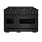 ZLINE 48 in. 6.7 cu. ft. Classic Double Oven Dual Fuel Range with 8 Burner Gas Cooktop in Black Stainless Steel, Open Box-Good Condition