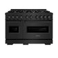 ZLINE 48 in. 6.7 cu. ft. Classic Double Oven Dual Fuel Range with 8 Burner Gas Cooktop in Black Stainless Steel, Open Box-Great Condition