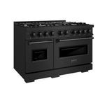 ZLINE 48 in. 6.7 cu. ft. Classic Double Oven Dual Fuel Range with 8 Burner Gas Cooktop in Black Stainless Steel, Open Box-Good Condition