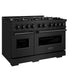 ZLINE 48 in. 6.7 cu. ft. Classic Double Oven Dual Fuel Range with 8 Burner Gas Cooktop in Black Stainless Steel, Open Box-Good Condition