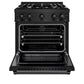 ZLINE 30 in. 4.2 cu. ft. Select Dual Fuel Range with Gas Cooktop and Electric Convection Oven in Black Stainless Steel with 4 Brass Burners, Open Box-Great Condition