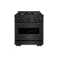 ZLINE 30 in. 4.2 cu. ft. Classic Gas Range with 4 Burner Cooktop and Convection Gas Oven in Black Stainless Steel, Open Box-Great Condition