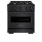 ZLINE 30 in. 4.2 cu. ft. Classic Gas Range with 4 Burner Cooktop and Convection Gas Oven in Black Stainless Steel, Open Box-Great Condition