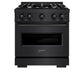 ZLINE 30 in. 4.2 cu. ft. Classic Gas Range with 4 Burner Cooktop and Convection Gas Oven in Black Stainless Steel, Open Box-Good Condition
