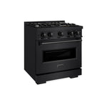 ZLINE 30 in. 4.2 cu. ft. Classic Gas Range with 4 Burner Cooktop and Convection Gas Oven in Black Stainless Steel, Open Box-Good Condition