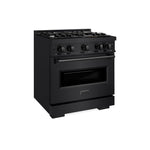ZLINE 30 in. 4.2 cu. ft. Classic Gas Range with 4 Burner Cooktop and Convection Gas Oven in Black Stainless Steel, Open Box-Great Condition