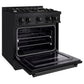 ZLINE 30 in. 4.2 cu. ft. Classic Gas Range with 4 Burner Cooktop and Convection Gas Oven in Black Stainless Steel, Open Box-Good Condition